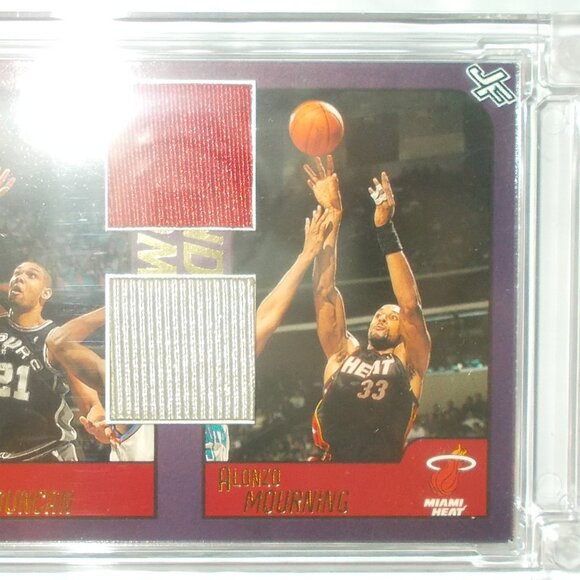 Tim Duncan Alonzo Mourning DUAL Relic Jersey Fusion Series 2 Spurs Heat #19/25 - Picture 4 of 5